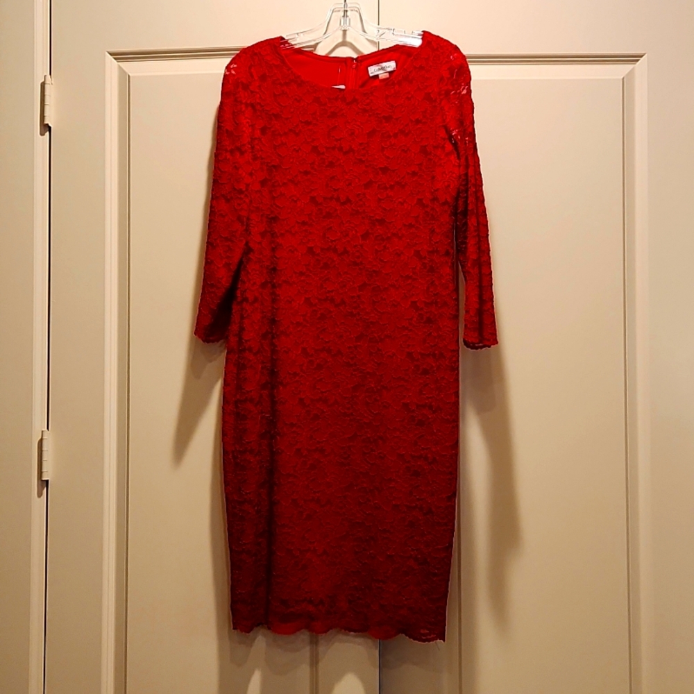 Women's red lace dress